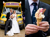 Ice Cream supplied at wedding on Boars Hill in Oxford.