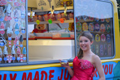 Prom girl enjoying Ice Cream at Mister Nice Cream's Van.