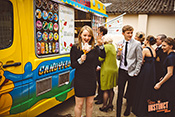 Bride and Groom, Jo and Siobhann's lovely wedding moments with ice cream van catering from Mister Nice Cream.