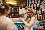 Softee ice cream being served by ice cream man (Mr. Nice Cream) brings happiness at the wedding.